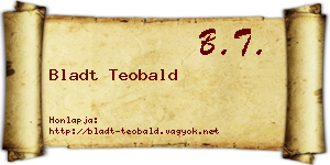 Bladt Teobald névjegykártya